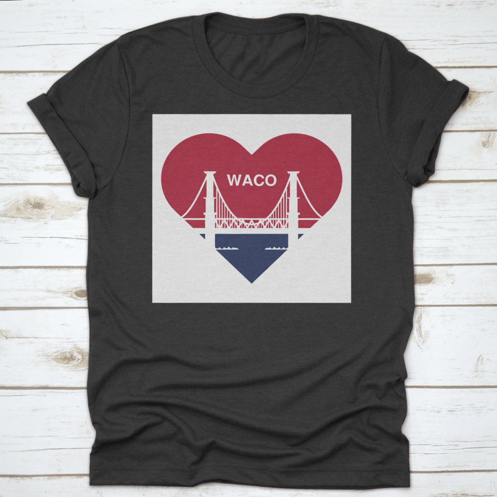 Heart Symbol Icon shirt featuring Waco flag design, made from soft cotton fabric.