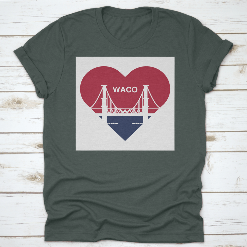 Heart Symbol Icon shirt featuring Waco flag design, made from soft cotton fabric.