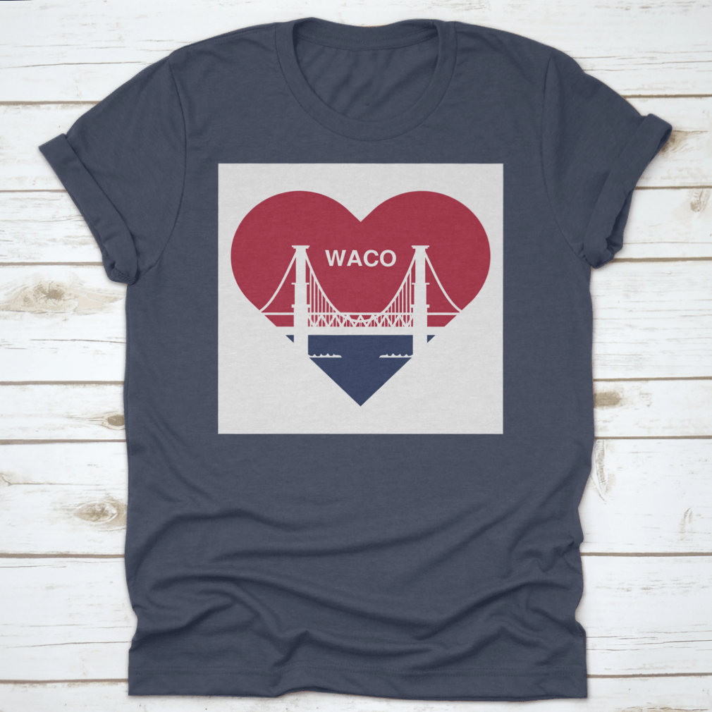 Heart Symbol Icon shirt featuring Waco flag design, made from soft cotton fabric.