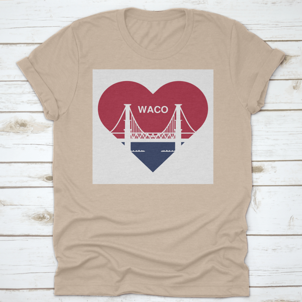 Heart Symbol Icon shirt featuring Waco flag design, made from soft cotton fabric.