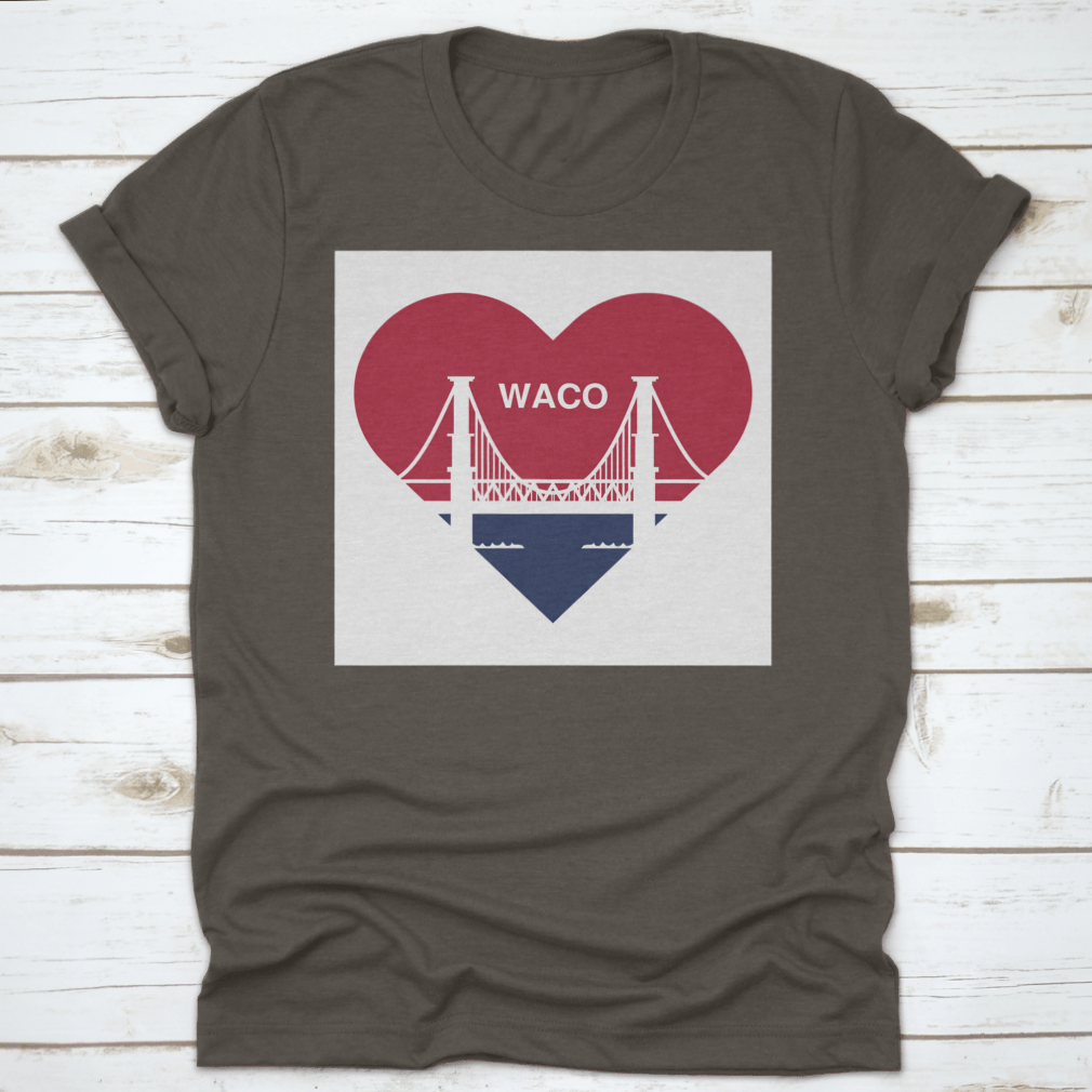 Heart Symbol Icon shirt featuring Waco flag design, made from soft cotton fabric.