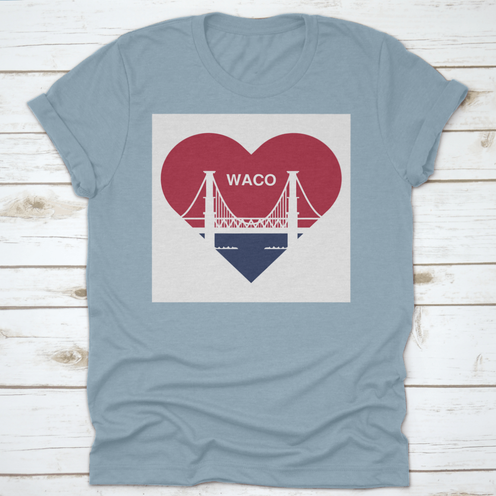 Heart Symbol Icon shirt featuring Waco flag design, made from soft cotton fabric.