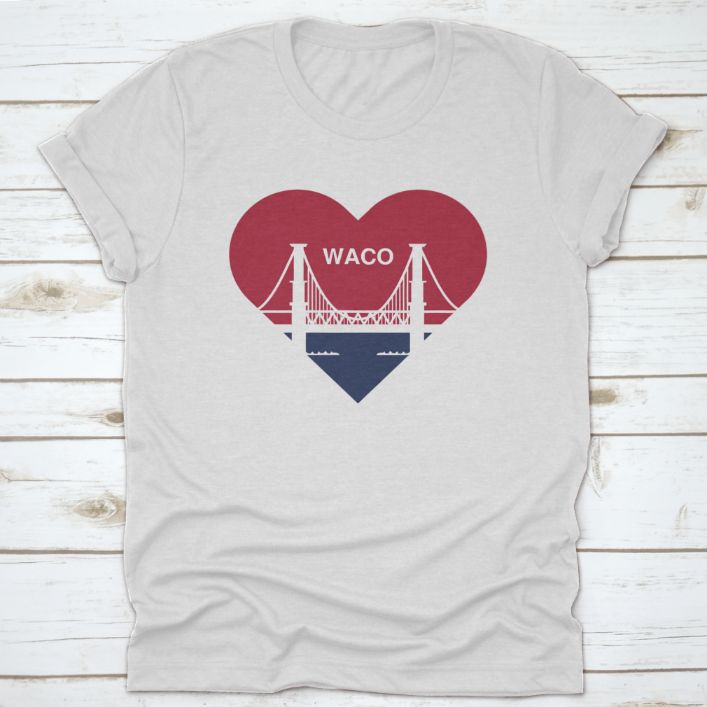 Heart Symbol Icon shirt featuring Waco flag design, made from soft cotton fabric.