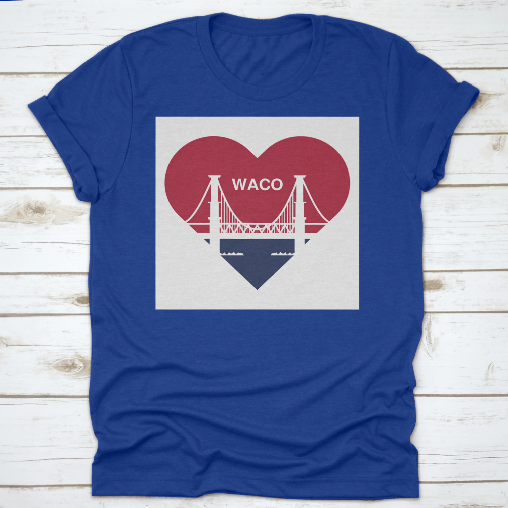 Heart Symbol Icon shirt featuring Waco flag design, made from soft cotton fabric.
