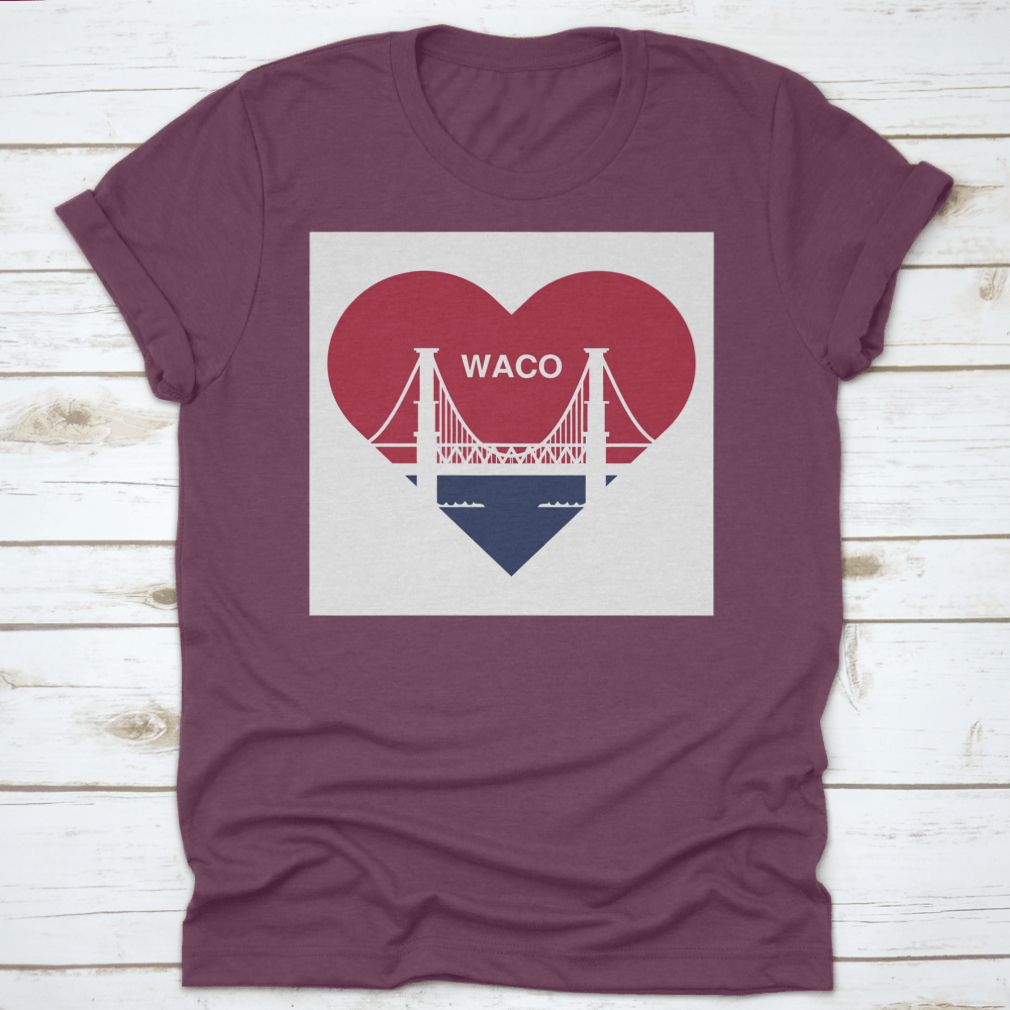 Heart Symbol Icon shirt featuring Waco flag design, made from soft cotton fabric.