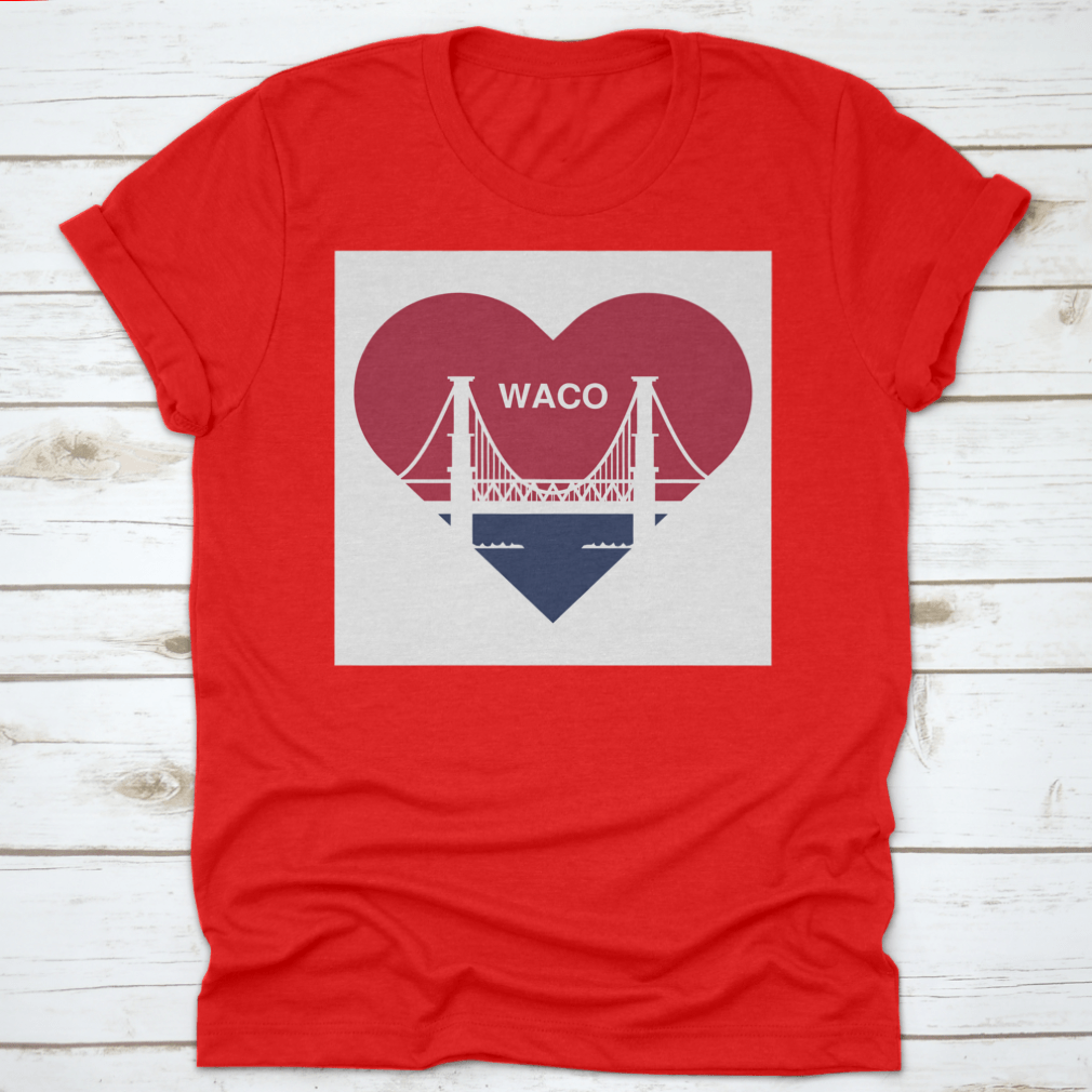 Heart Symbol Icon shirt featuring Waco flag design, made from soft cotton fabric.