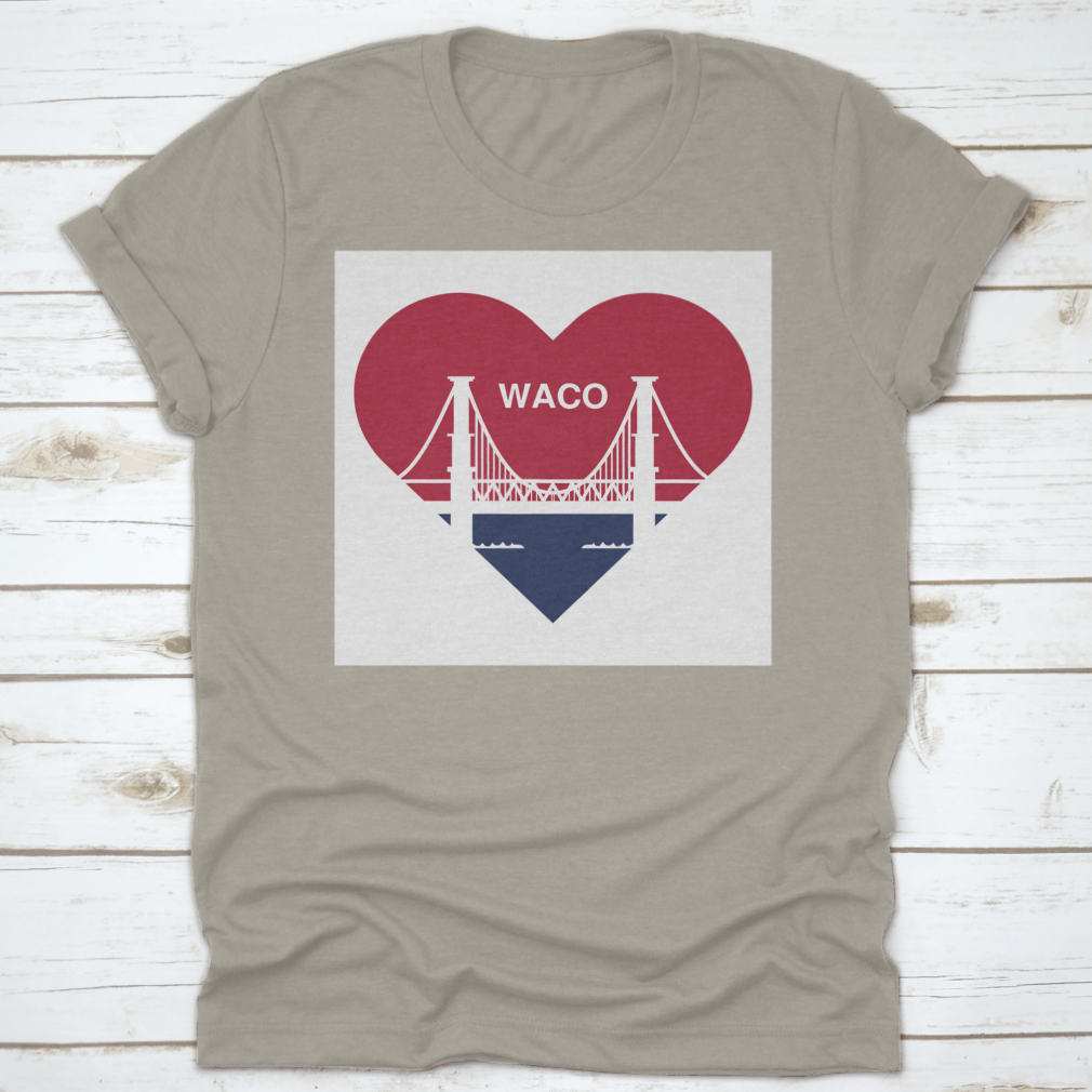 Heart Symbol Icon shirt featuring Waco flag design, made from soft cotton fabric.