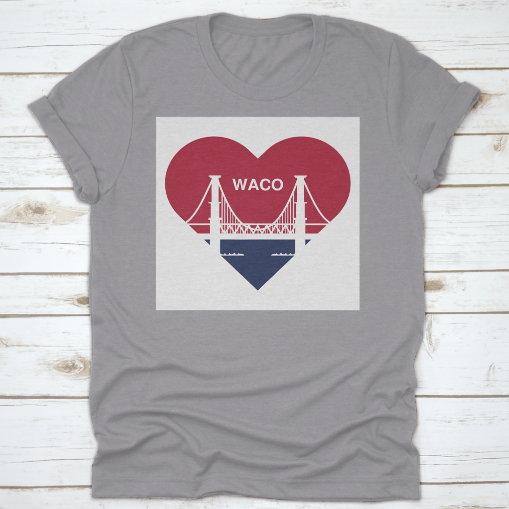 Heart Symbol Icon shirt featuring Waco flag design, made from soft cotton fabric.