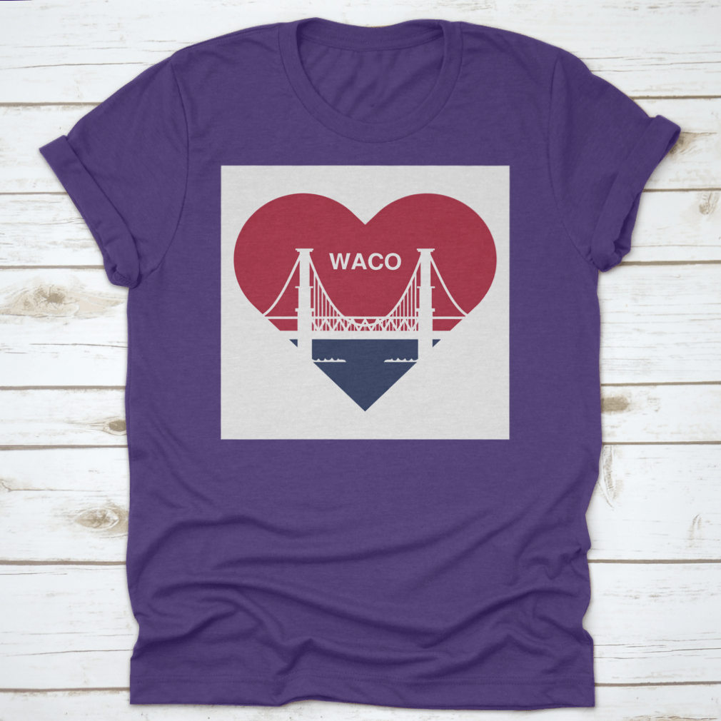 Heart Symbol Icon shirt featuring Waco flag design, made from soft cotton fabric.