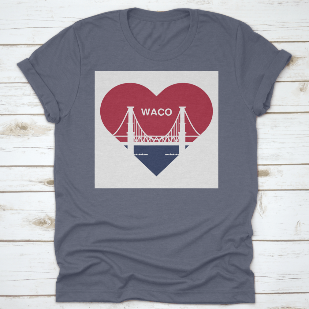 Heart Symbol Icon shirt featuring Waco flag design, made from soft cotton fabric.