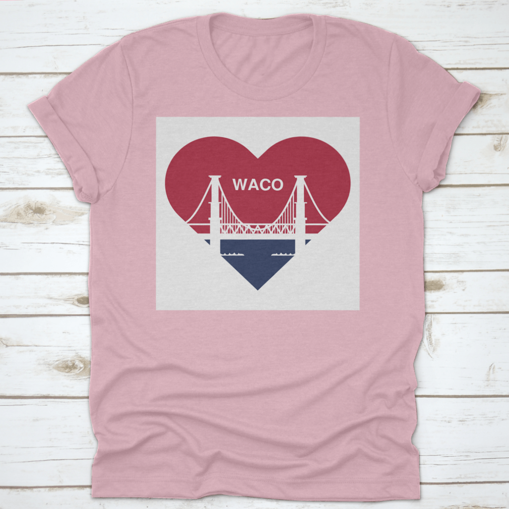 Heart Symbol Icon shirt featuring Waco flag design, made from soft cotton fabric.
