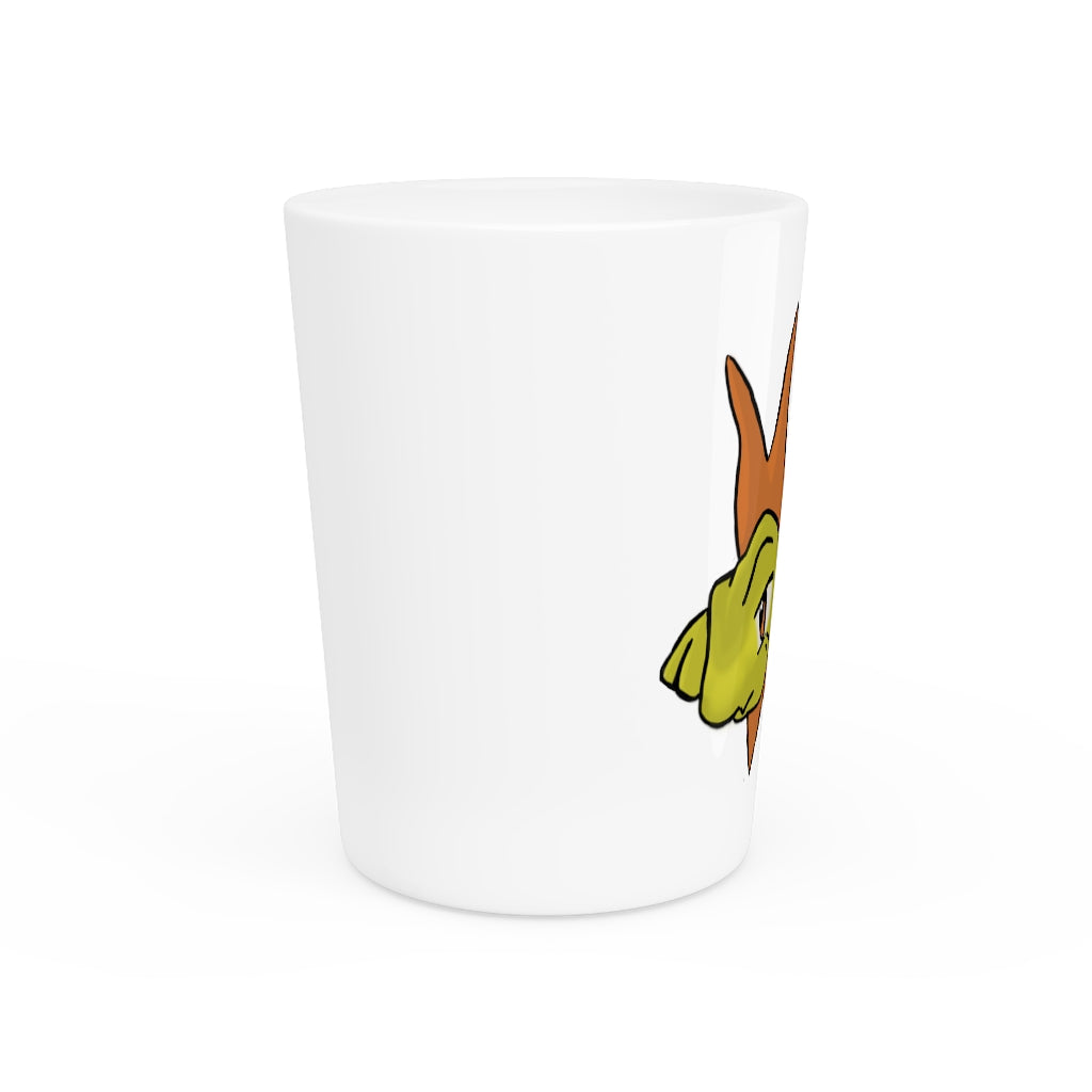 Personalized Hedghum Shot Glass with white ceramic and customizable interior options.