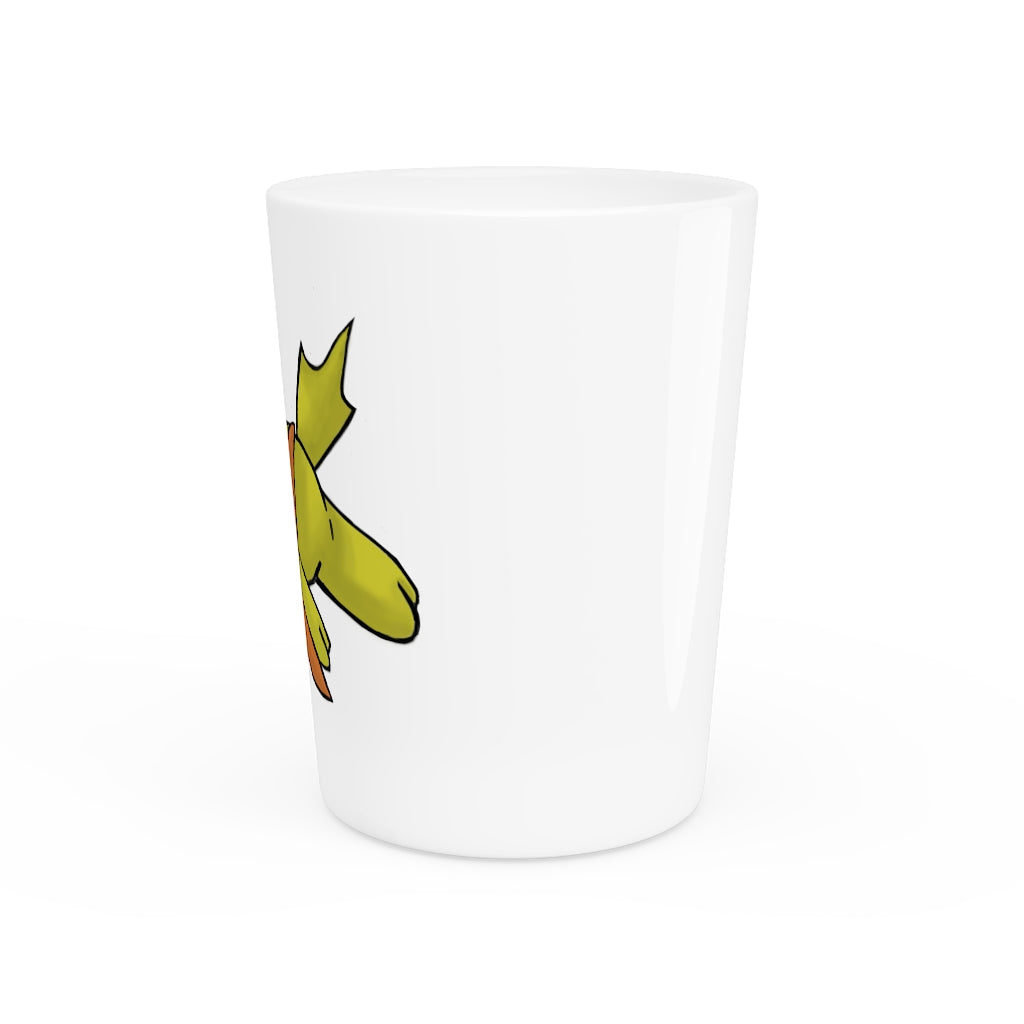 Personalized Hedghum Shot Glass with white ceramic and customizable interior options.