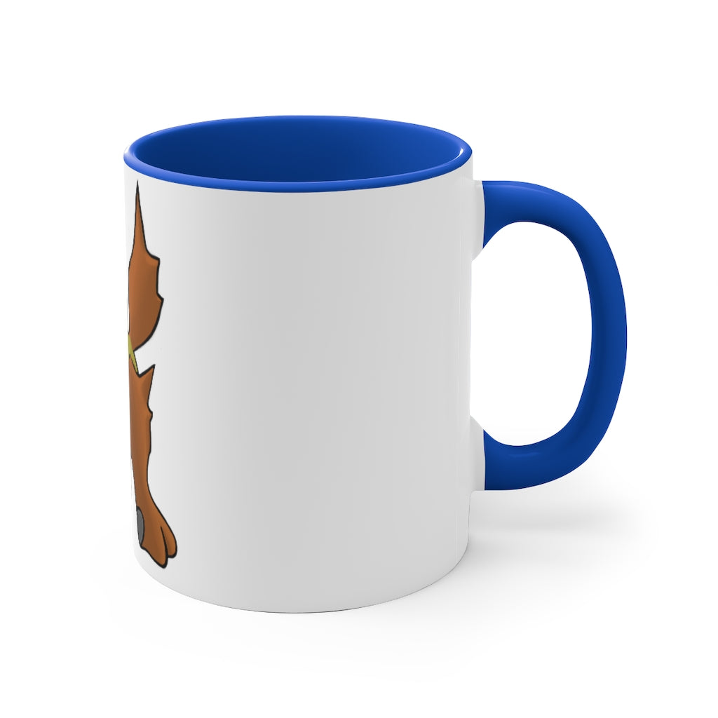 Hedgpoint 11oz Accent Mug featuring a white ceramic body with a colored interior and handle, showcasing vibrant color schemes.