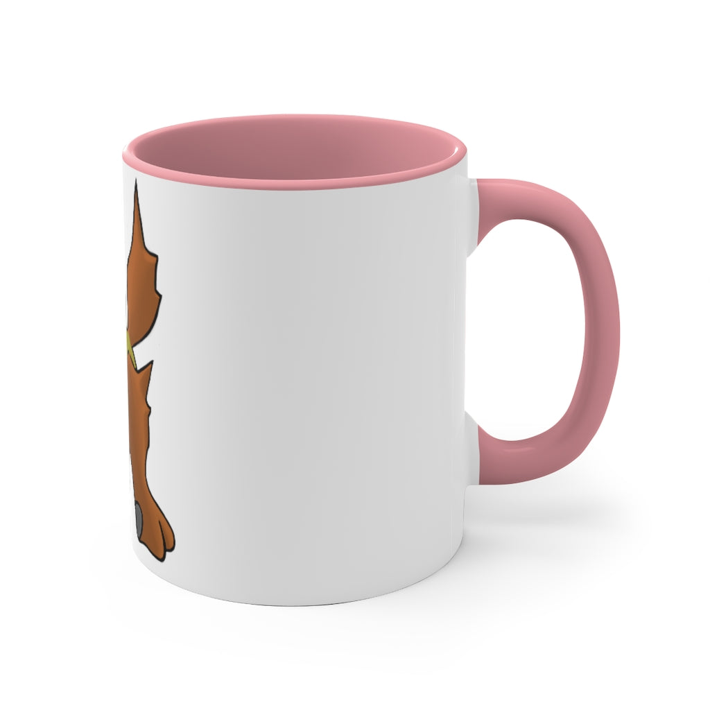 Hedgpoint 11oz Accent Mug featuring a white ceramic body with a colored interior and handle, showcasing vibrant color schemes.