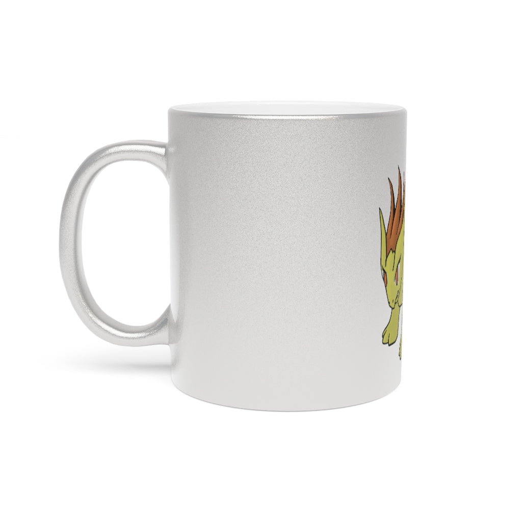 Hedgpoint Metallic Mug in Silver and Gold, showcasing personalized designs and a sleek ceramic finish.