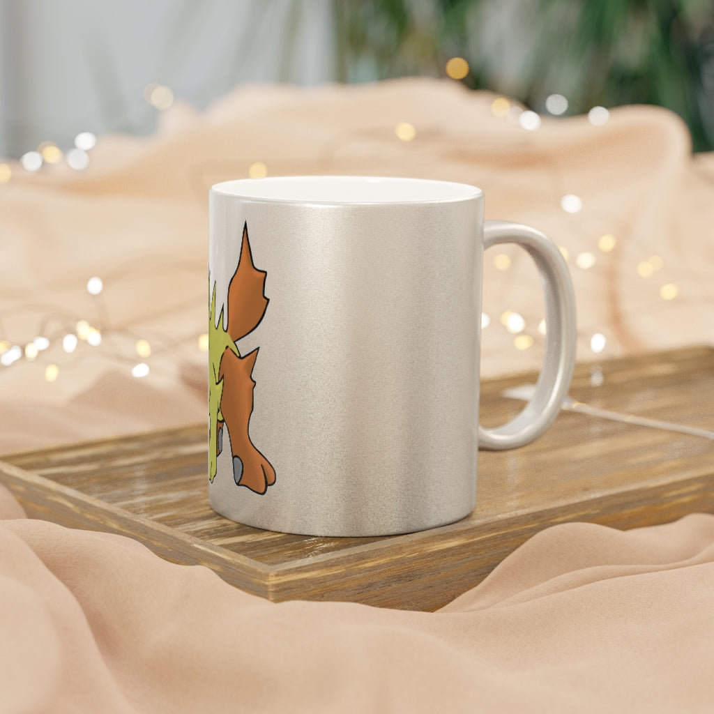 Hedgpoint Metallic Mug in Silver and Gold, showcasing personalized designs and a sleek ceramic finish.