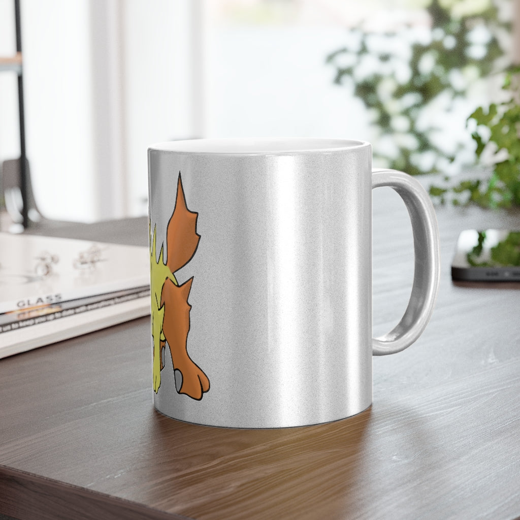 Hedgpoint Metallic Mug in Silver and Gold, showcasing personalized designs and a sleek ceramic finish.
