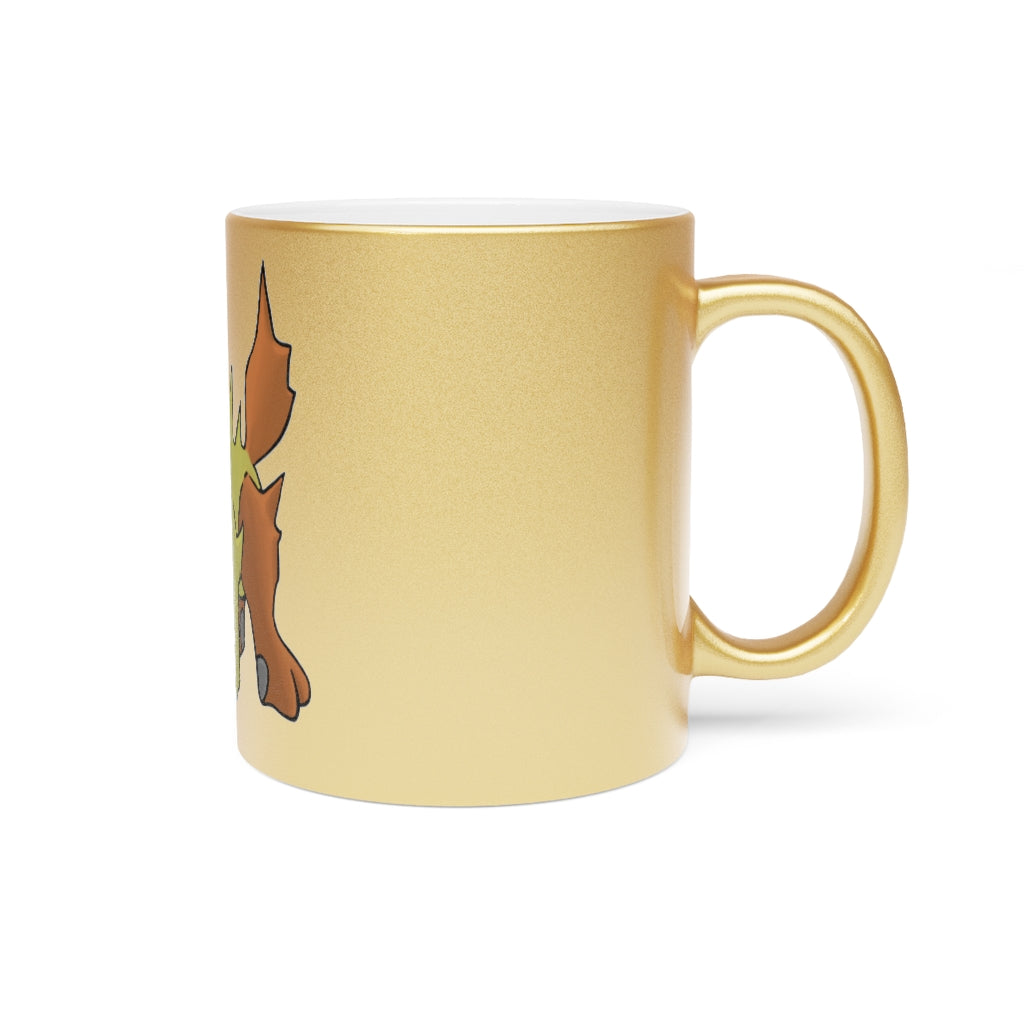 Hedgpoint Metallic Mug in Silver and Gold, showcasing personalized designs and a sleek ceramic finish.