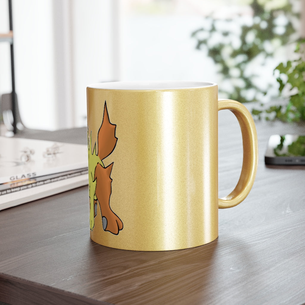 Hedgpoint Metallic Mug in Silver and Gold, showcasing personalized designs and a sleek ceramic finish.