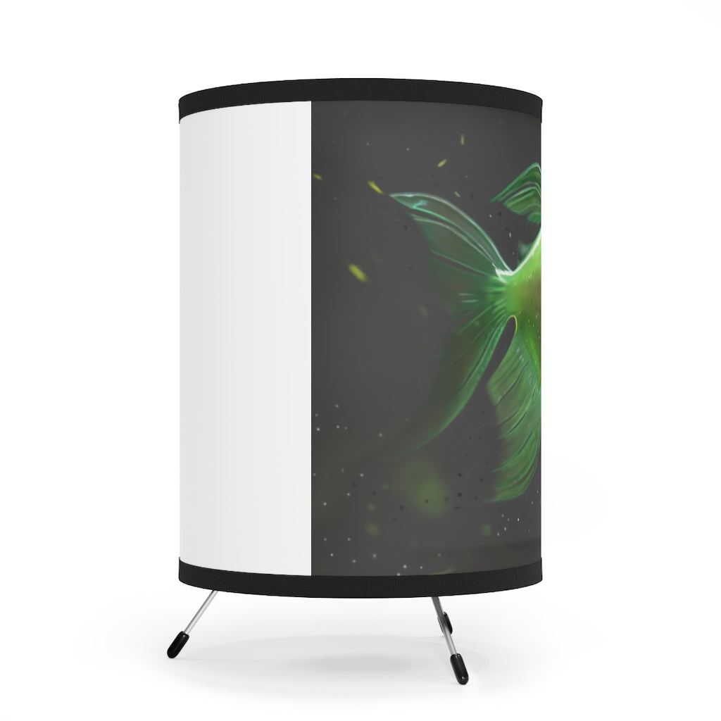 Hook Lung Jaw Tripod Lamp with a galvanized steel base and custom high-resolution printed shade, designed for US and CA plug compatibility.