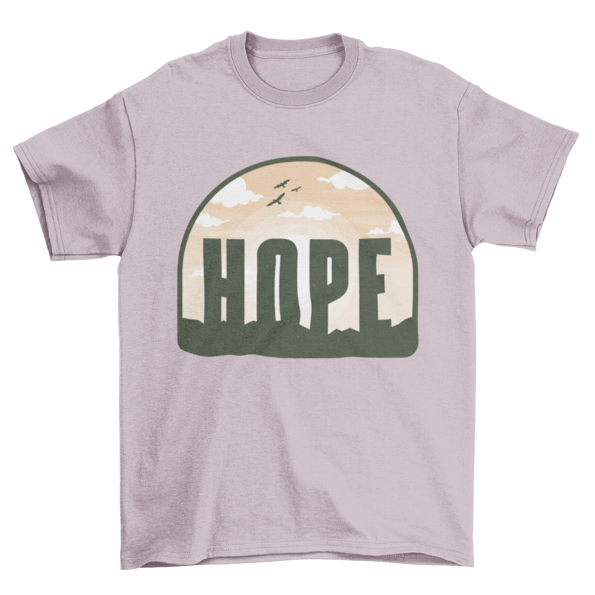 Hope Nature T-shirt featuring a beautiful landscape design with the word HOPE prominently displayed.