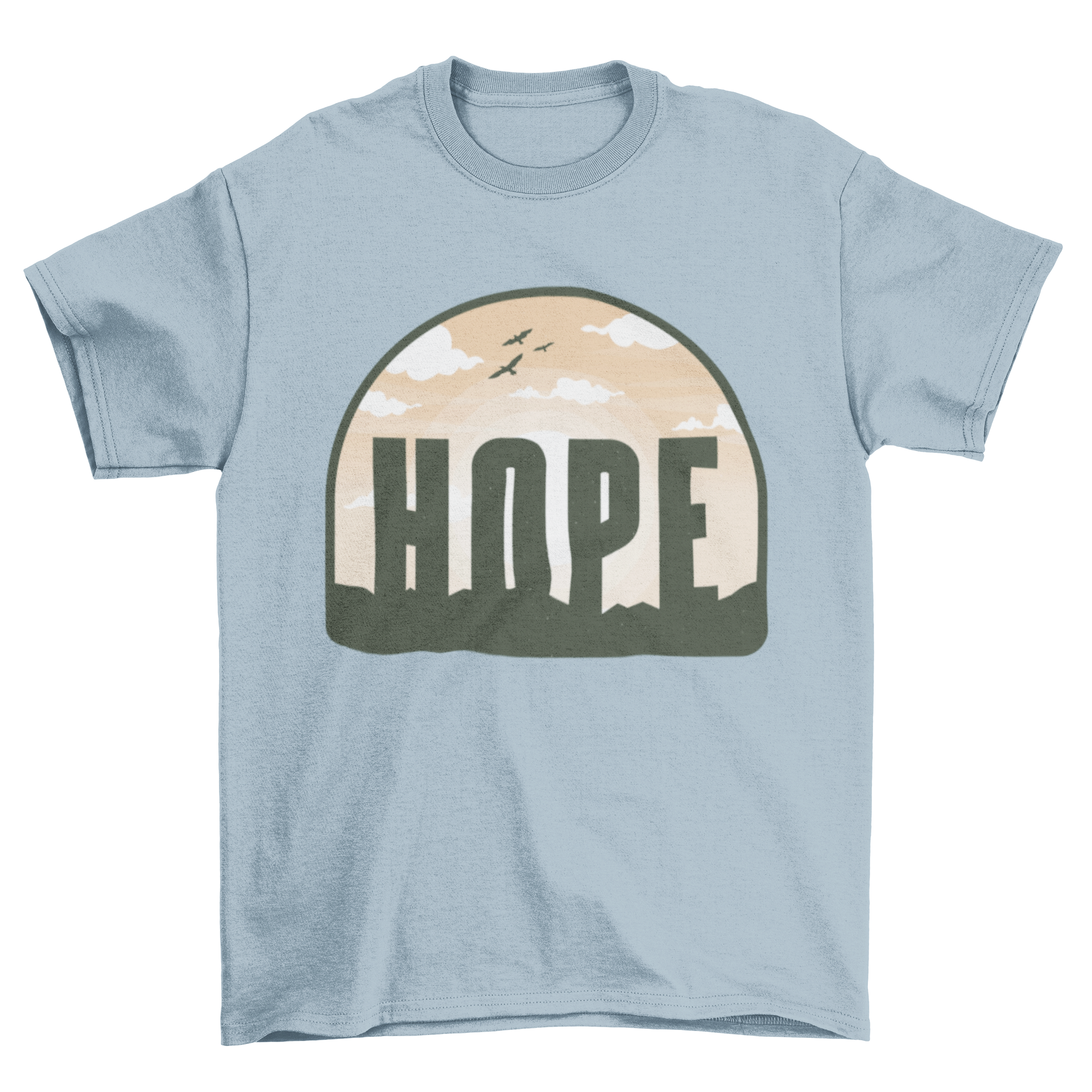 Hope Nature T-shirt featuring a beautiful landscape design with the word HOPE prominently displayed.