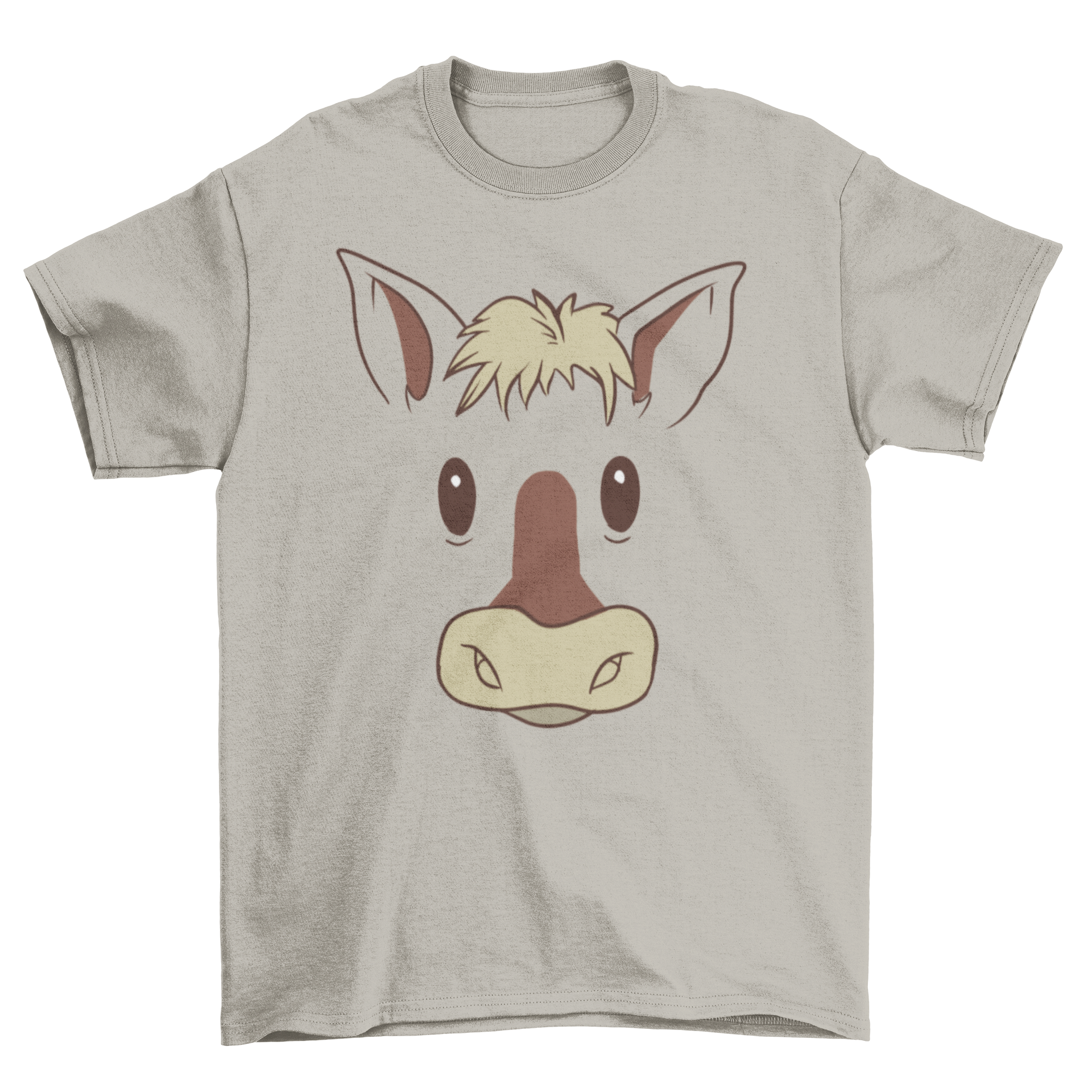 A stylish t-shirt featuring a detailed horse face design, perfect for horse lovers.