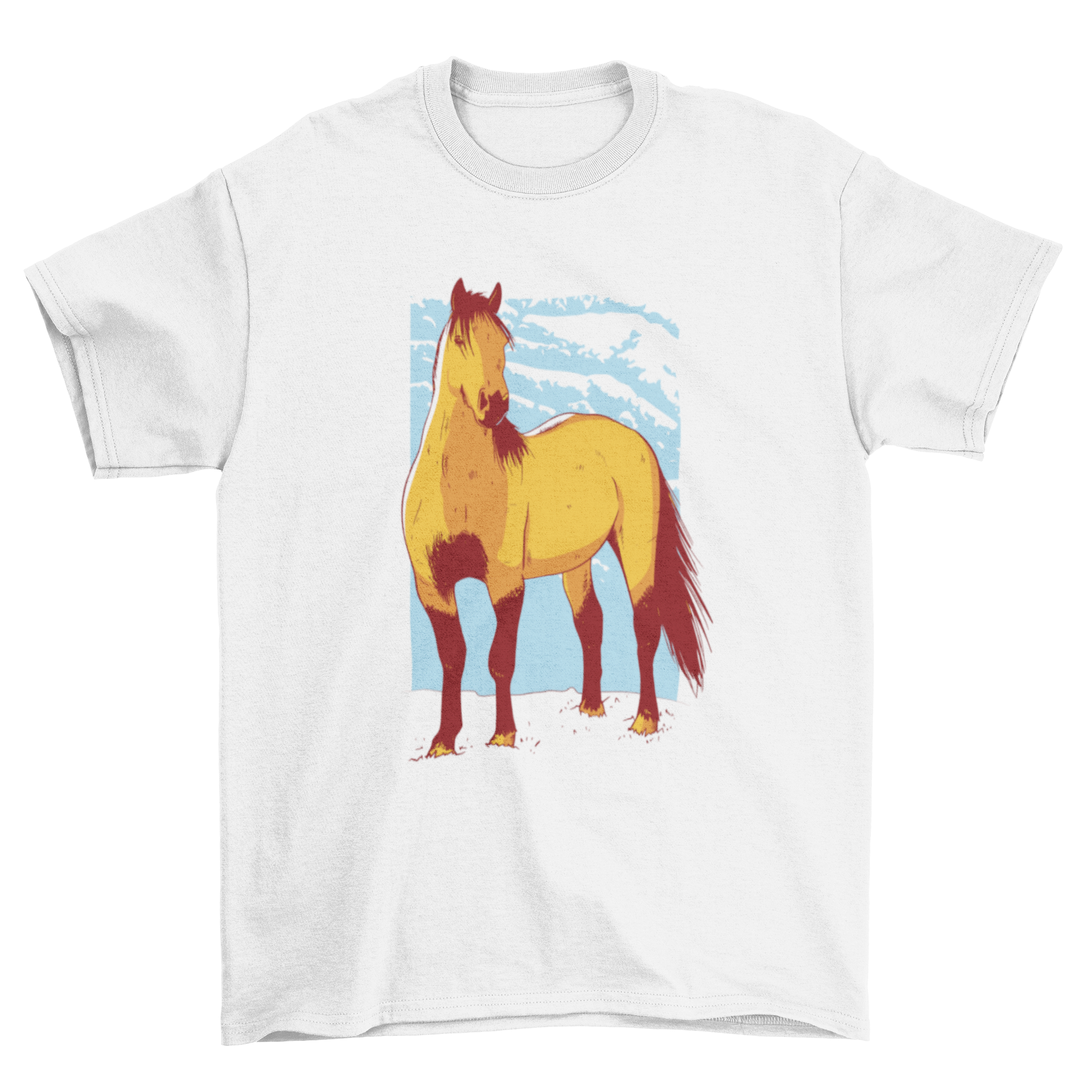 A stylish t-shirt featuring a detailed illustration of a beautiful horse, perfect for horse lovers.