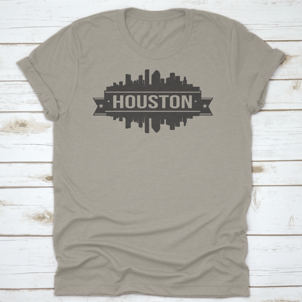 Houston Skyline Stamp Silhouette showcasing the cityscape in a stylish design, perfect for city enthusiasts.