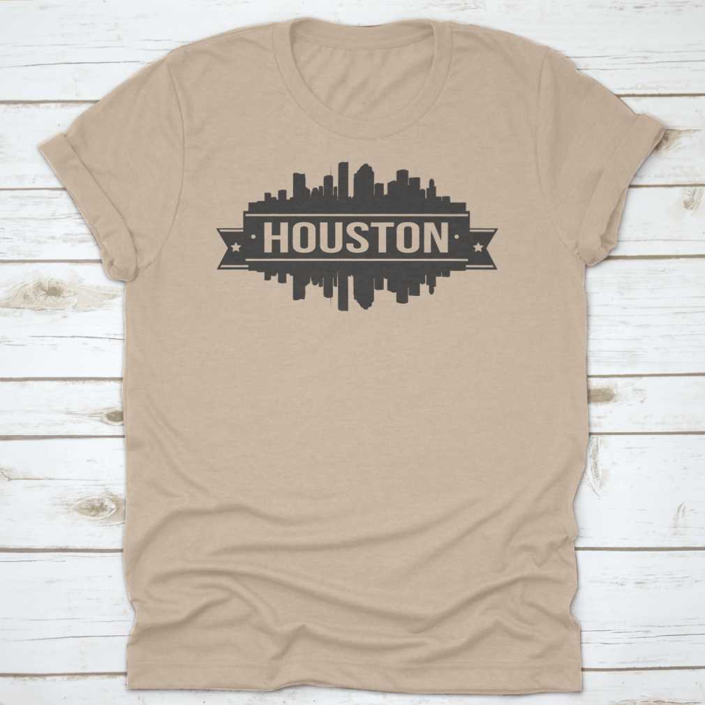 Houston Skyline Stamp Silhouette showcasing the cityscape in a stylish design, perfect for city enthusiasts.