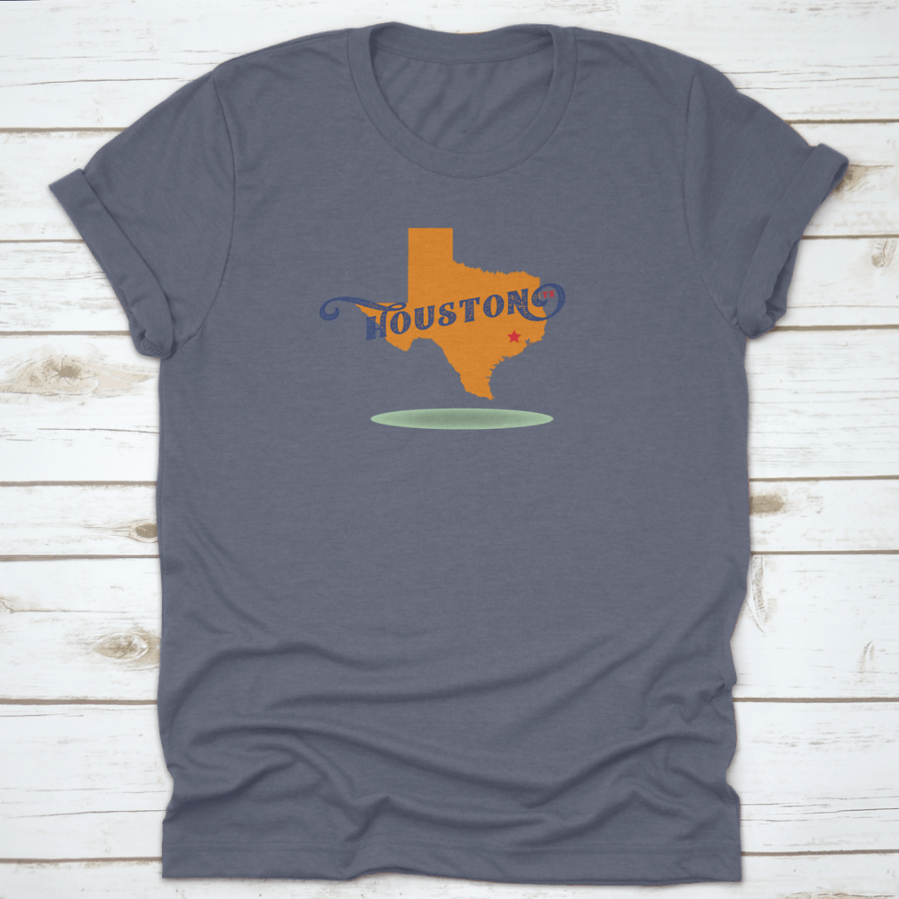 Houston Texas Map Logo Design featuring a skyline and travel stamp concept, showcasing vibrant colors and intricate details.