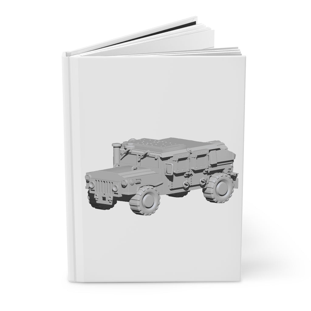 Hummer Vehicle Hardcover Journal with matte finish, showcasing customizable front and back covers, lined pages, and durable binding.