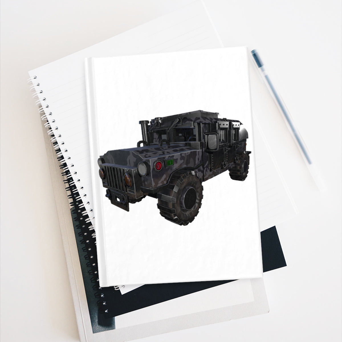 Hummer Vehicle Journal with ruled lines and full wraparound print, showcasing a durable hardcover design.