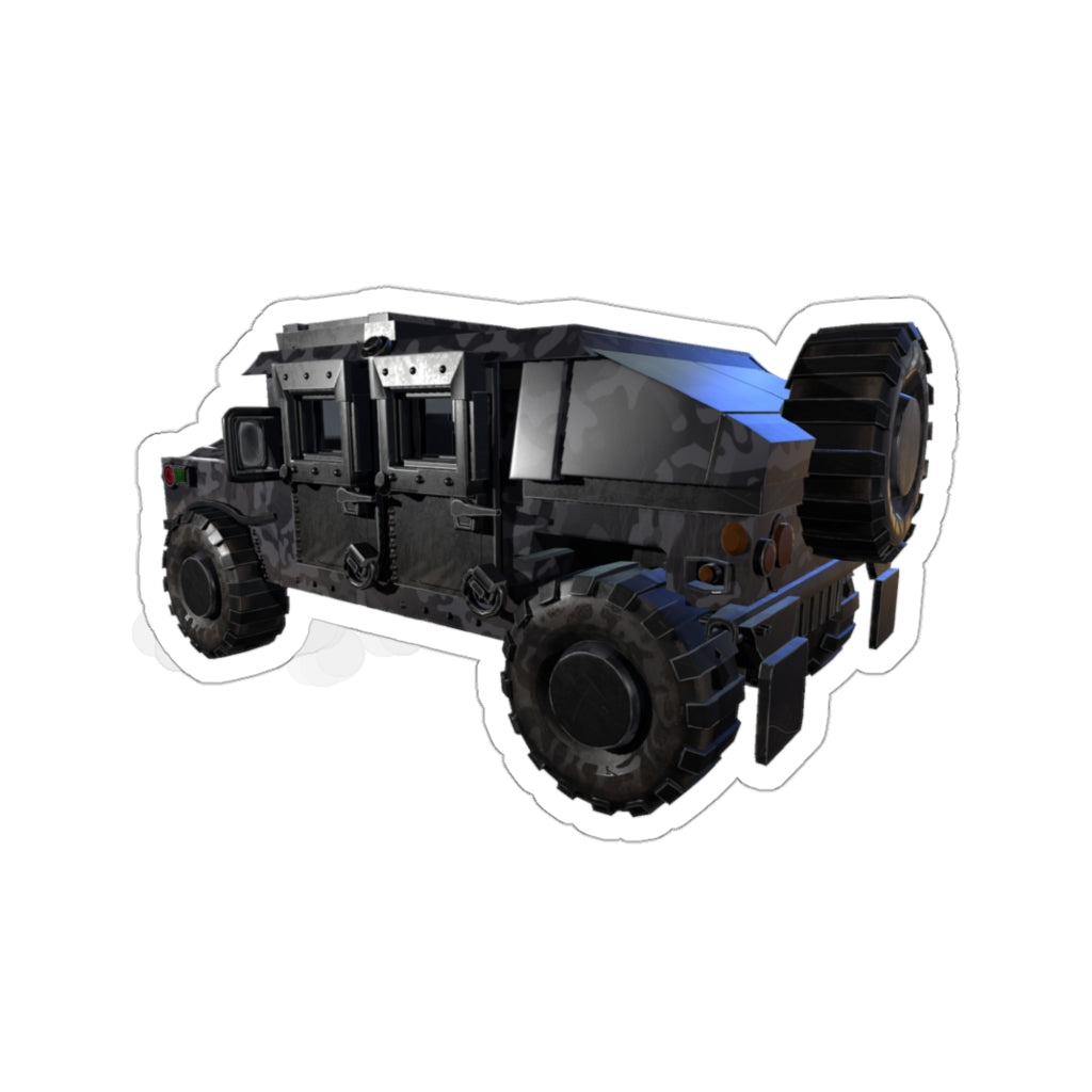 A collection of Hummer Vehicle Kiss-Cut Stickers in various shapes and sizes, showcasing customizable designs on a white background.