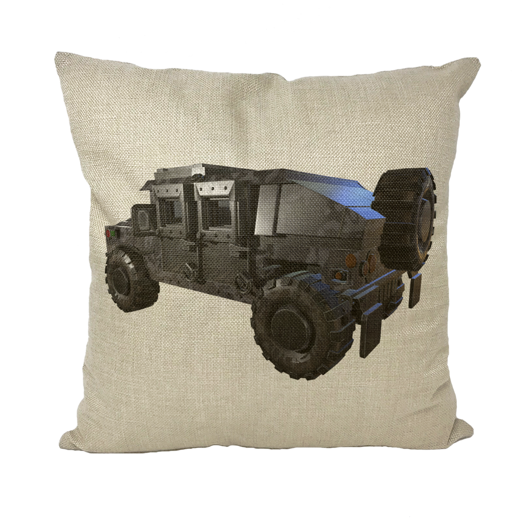 Hummer Vehicle Throw Pillows in various styles and colors, showcasing their unique designs and high-quality fabric.