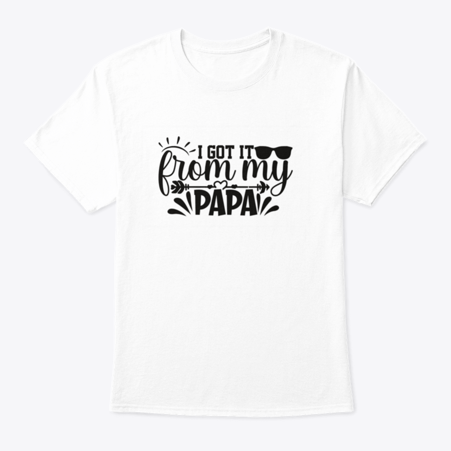 Cute baby t-shirt with 'I Got It From My Papa' design, showcasing a soft cotton fabric and classic fit.