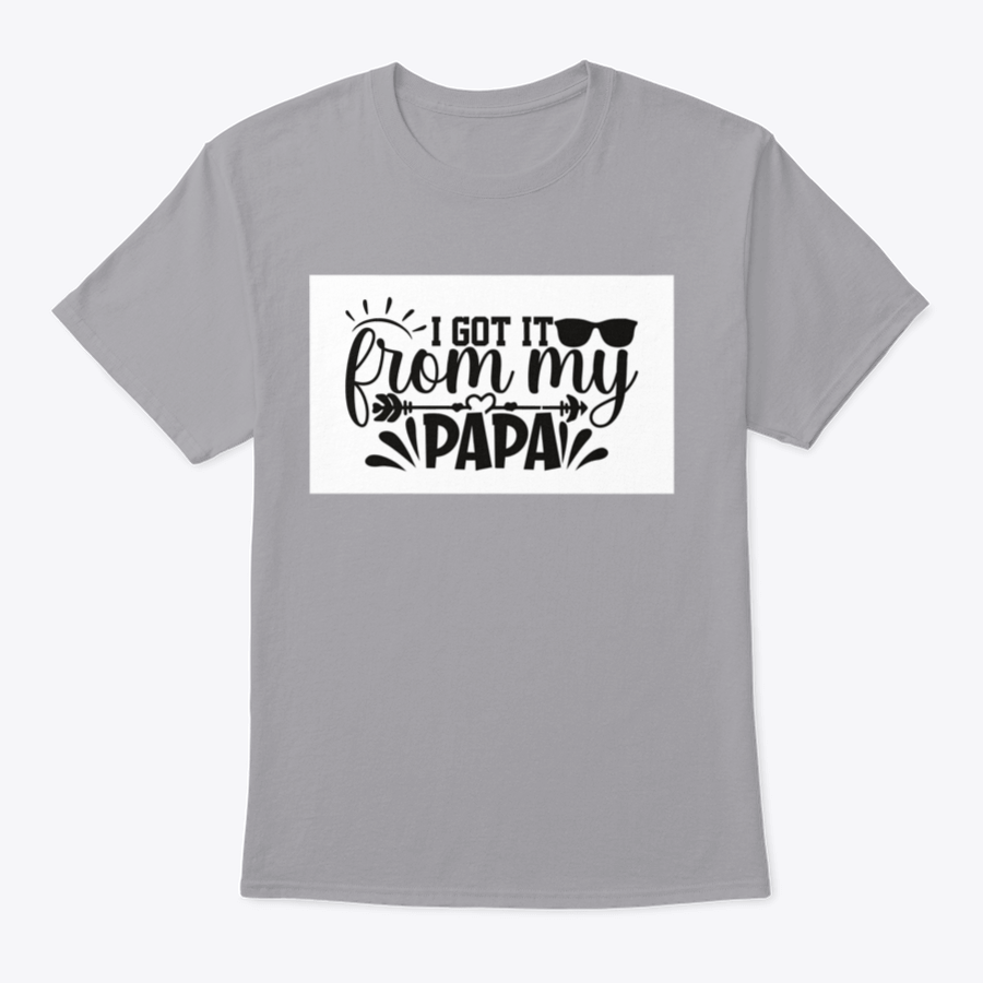 Cute baby t-shirt with 'I Got It From My Papa' design, showcasing a soft cotton fabric and classic fit.