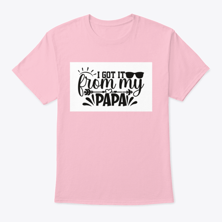 Cute baby t-shirt with 'I Got It From My Papa' design, showcasing a soft cotton fabric and classic fit.