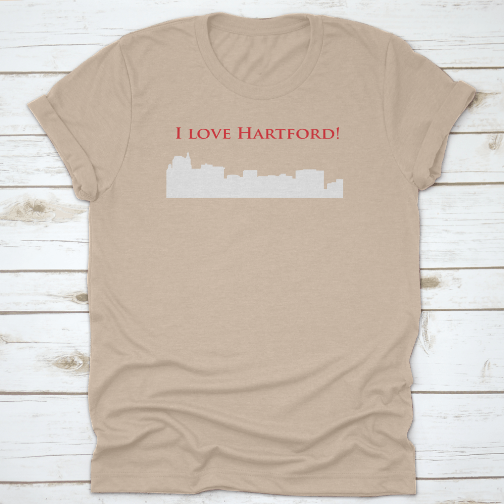 A stylish 'I Love Hartford' t-shirt showcasing the love for Hartford, Connecticut, made from high-quality cotton.