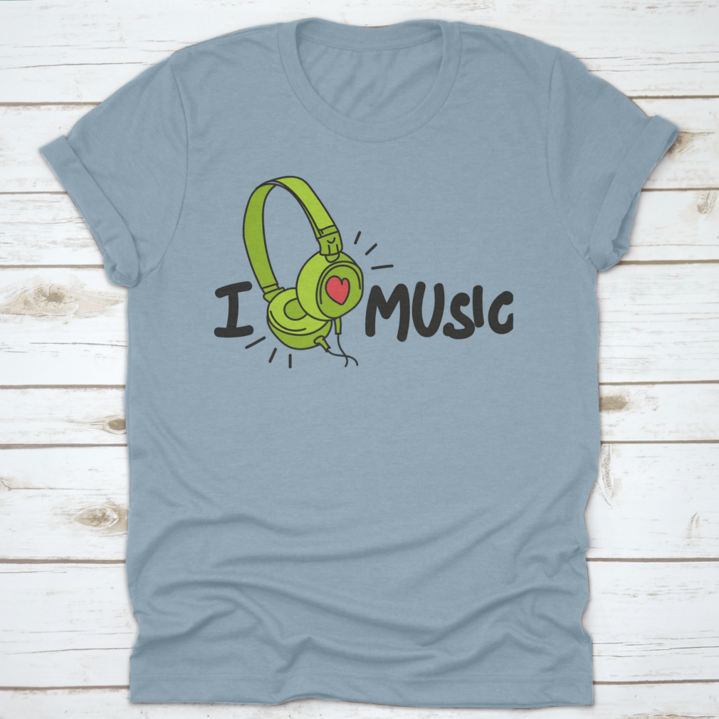 Stylish green earbuds featuring heart designs and vector calligraphy, perfect for music lovers.