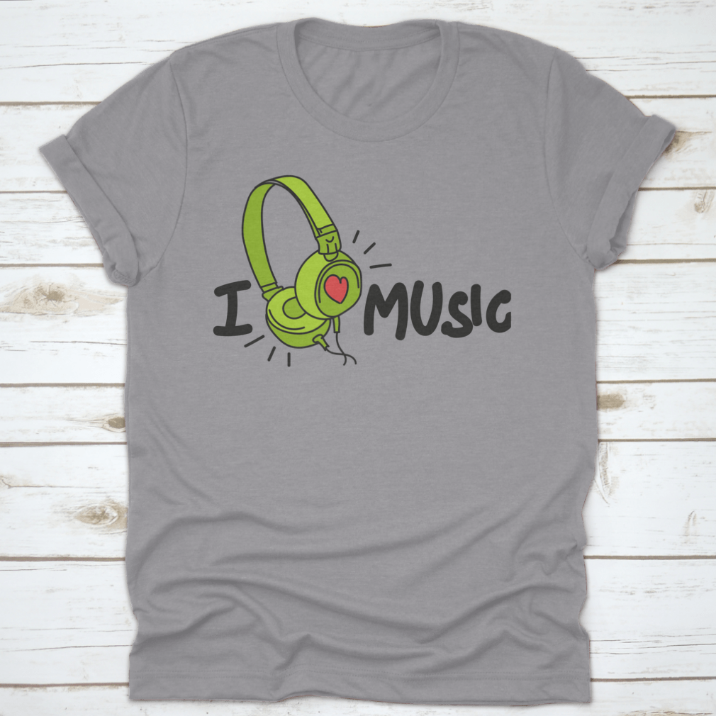 Stylish green earbuds featuring heart designs and vector calligraphy, perfect for music lovers.