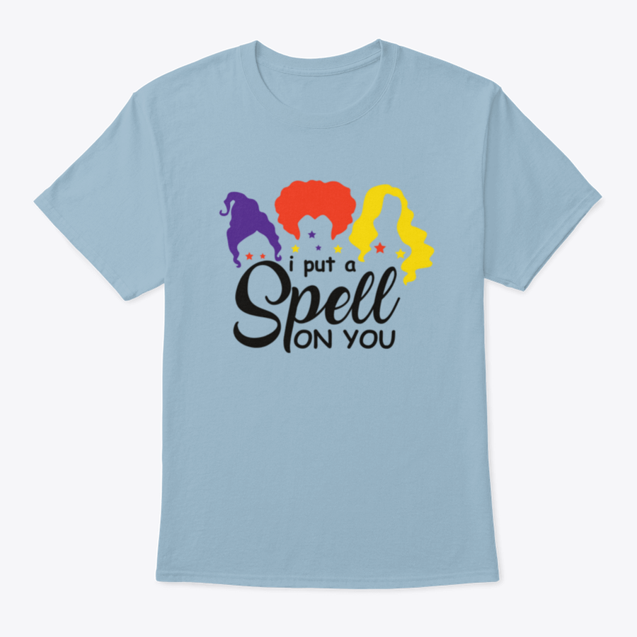 I Put A Spell On You Sanderson Sister shirt featuring a classic fit and Halloween-themed design, perfect for fans of Hocus Pocus.