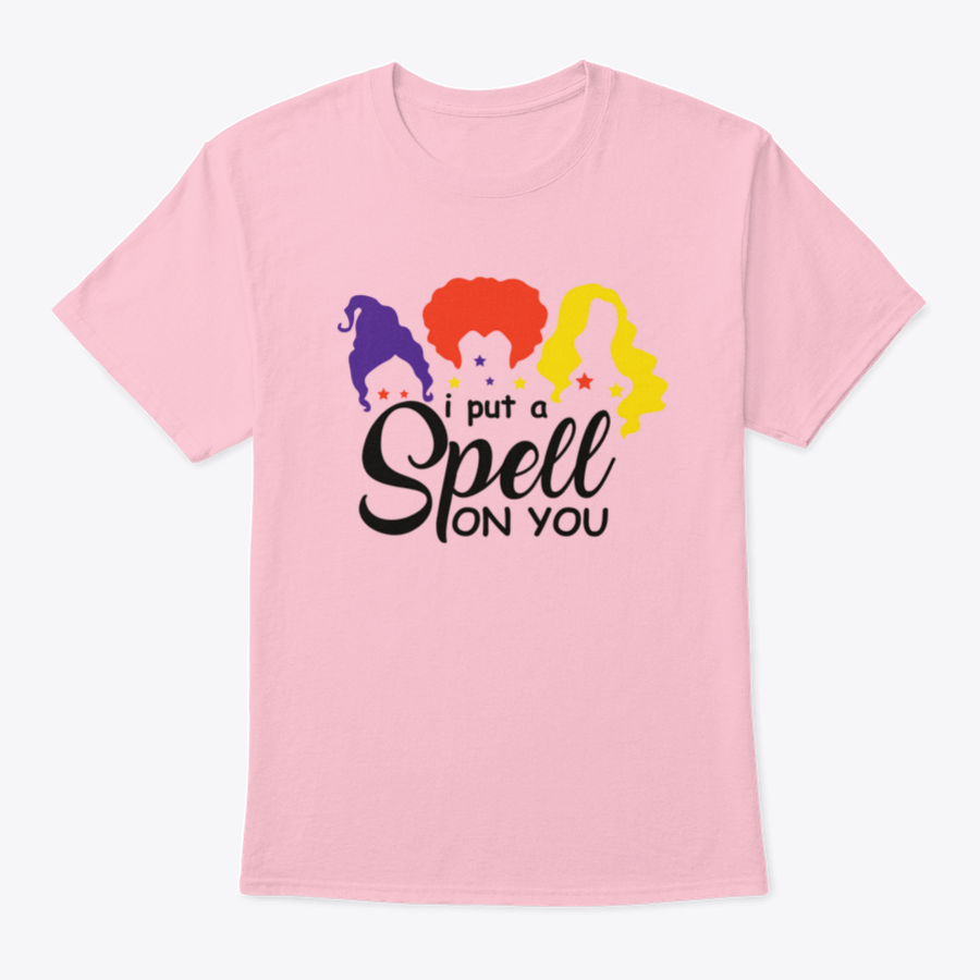 I Put A Spell On You Sanderson Sister shirt featuring a classic fit and Halloween-themed design, perfect for fans of Hocus Pocus.