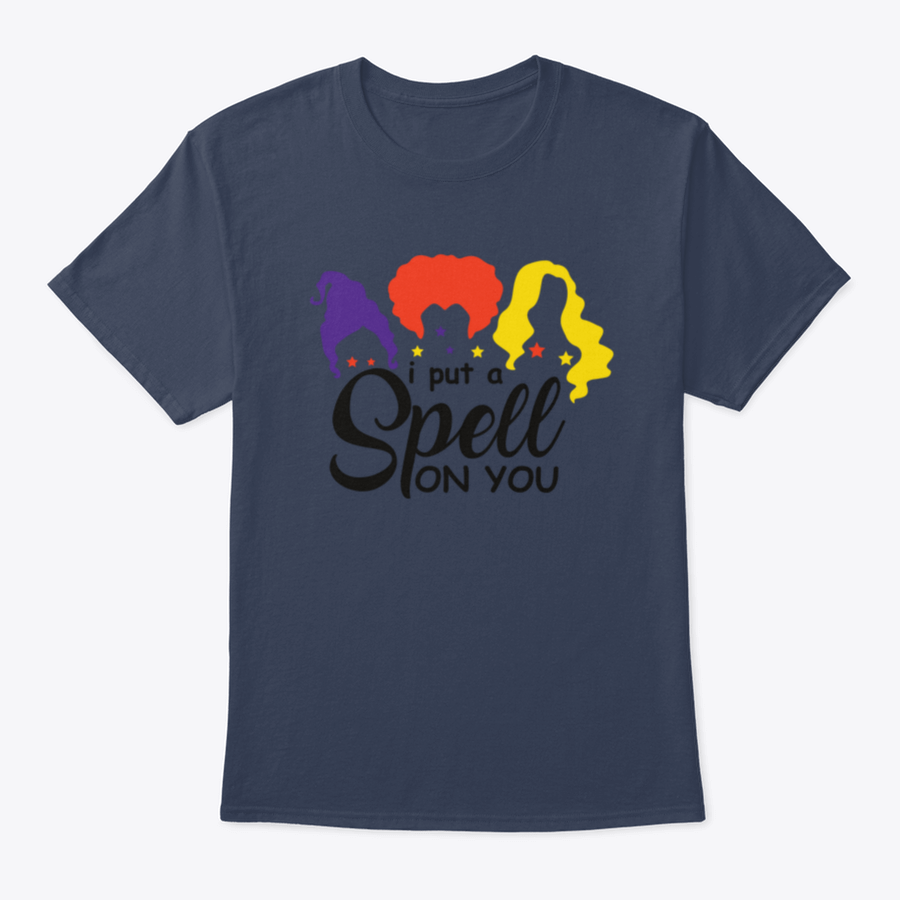 I Put A Spell On You Sanderson Sister shirt featuring a classic fit and Halloween-themed design, perfect for fans of Hocus Pocus.