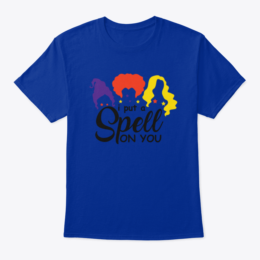 I Put A Spell On You Sanderson Sister shirt featuring a classic fit and Halloween-themed design, perfect for fans of Hocus Pocus.