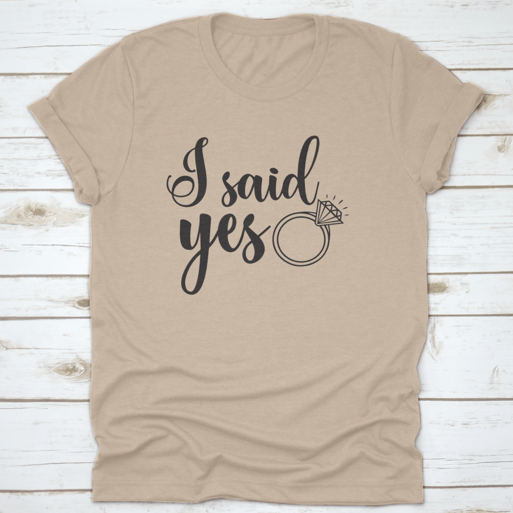 I Said Yes Logo Inspirational Positive Quotes T-Shirt displayed on a mannequin, showcasing its classic fit and motivational design.