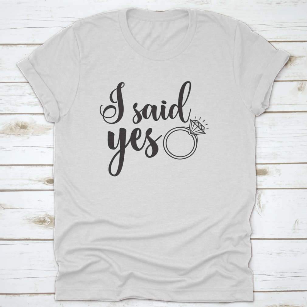 I Said Yes Logo Inspirational Positive Quotes T-Shirt displayed on a mannequin, showcasing its classic fit and motivational design.