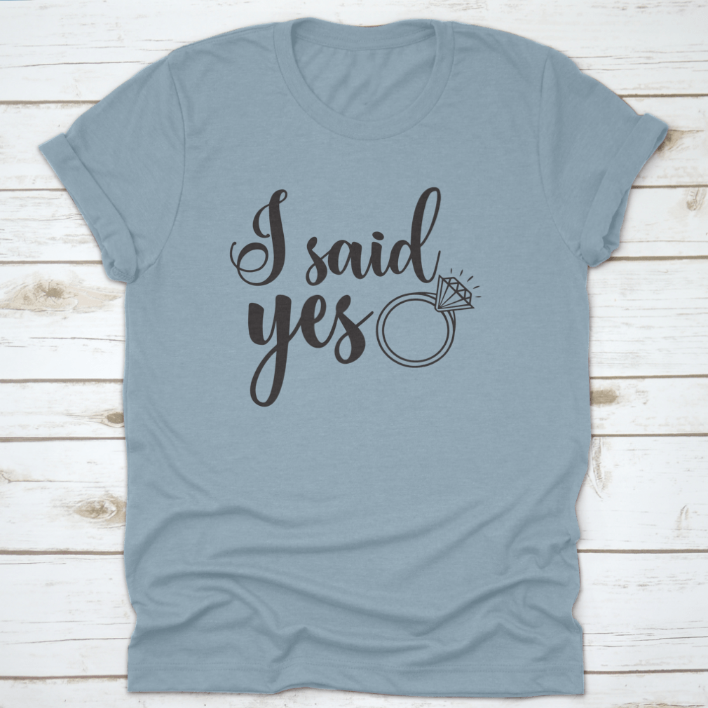 I Said Yes Logo Inspirational Positive Quotes T-Shirt displayed on a mannequin, showcasing its classic fit and motivational design.