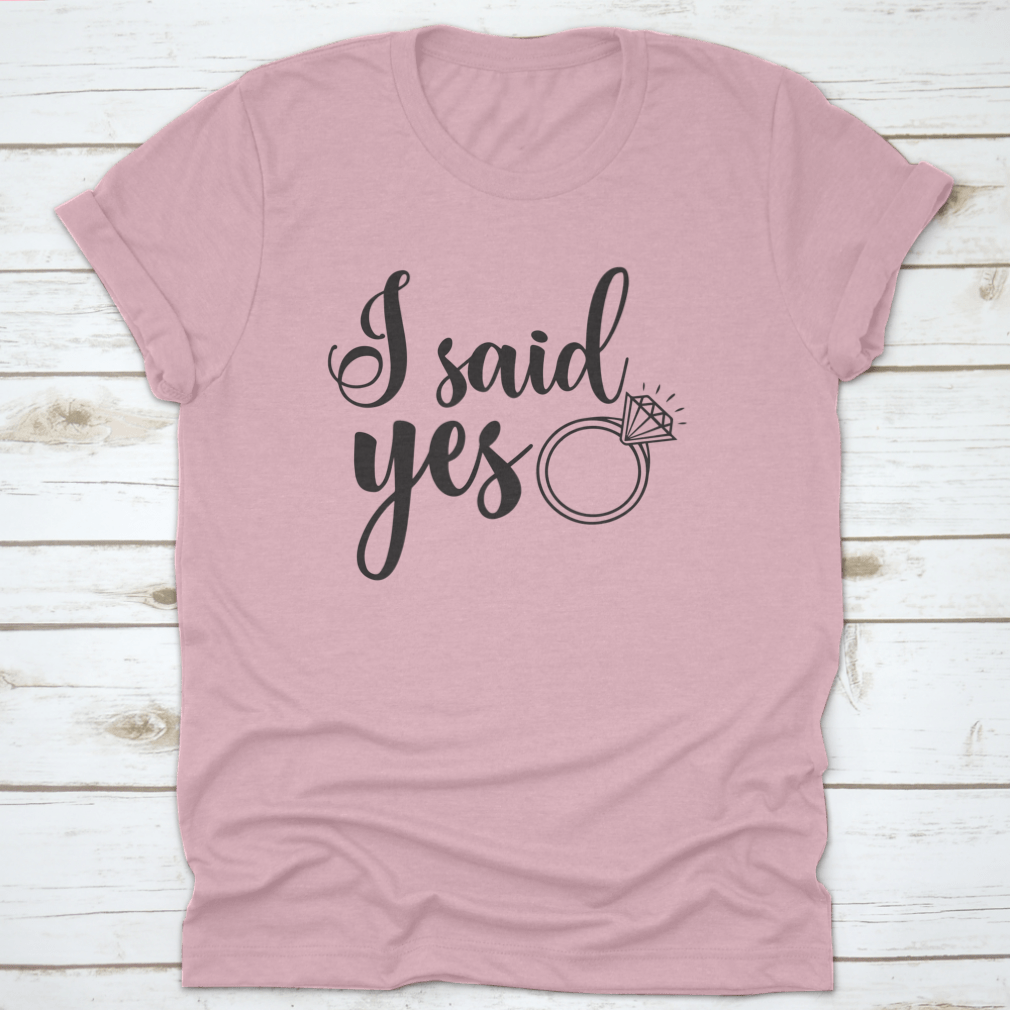 I Said Yes Logo Inspirational Positive Quotes T-Shirt displayed on a mannequin, showcasing its classic fit and motivational design.